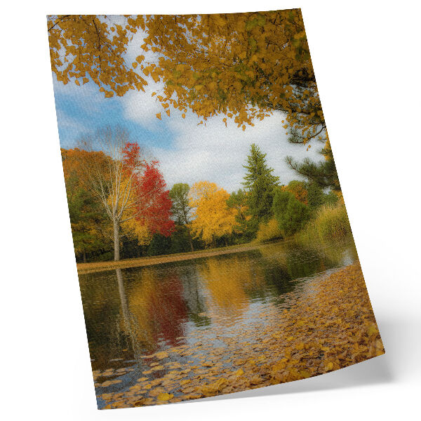 Premium wall art Colorful trees by the lake, autumn mood