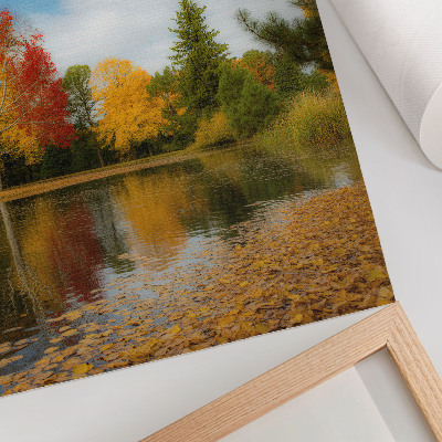 Premium wall art Colorful trees by the lake, autumn mood