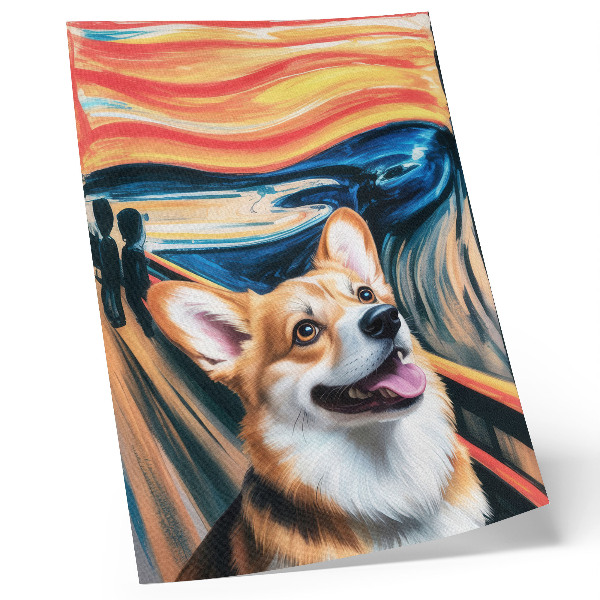 Decorative poster Dynamic colors, bold contrasts, cute dog