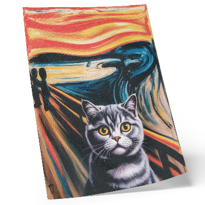 Art print A cat against the backdrop of an expressive landscape