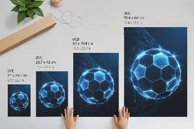 Premium wall art digital ball with geometric lines and lights