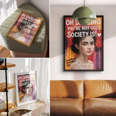 Poster featuring a portrait of a woman representing motivation, energy, and dynamism