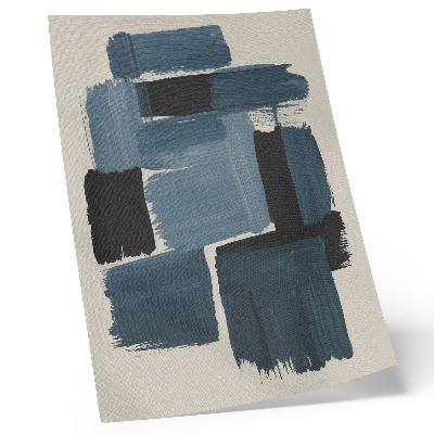 Premium wall art modern blue brush strokes contrast