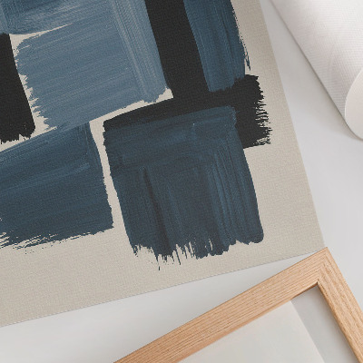 Premium wall art Blue brush strokes contrast modern