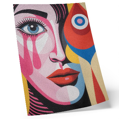 Decorative poster with colorful abstract eye and face shapes