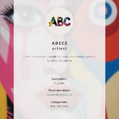 Decorative poster Colorful abstract shapes eye face