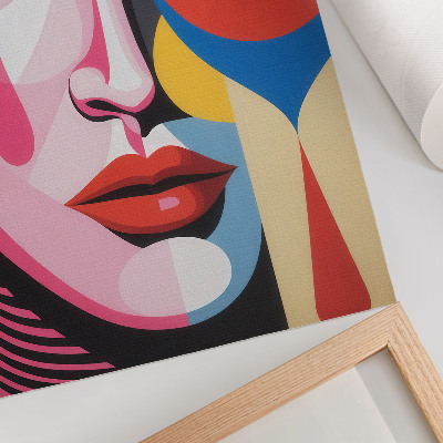 Decorative poster Colorful abstract shapes eye face