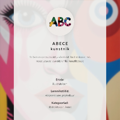 Decorative poster Colorful abstract shapes eye face