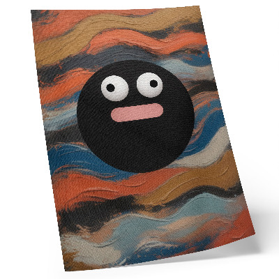 Premium wall art featuring a black figure on a colorful background in a dynamic style