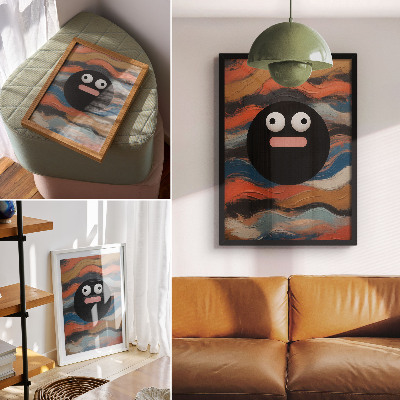Premium wall art A black figure on a colorful background in a dynamic style