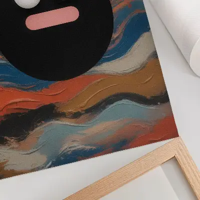 Premium wall art featuring a black figure on a colorful background in a dynamic style