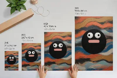 Premium wall art featuring a black figure on a colorful background in a dynamic style