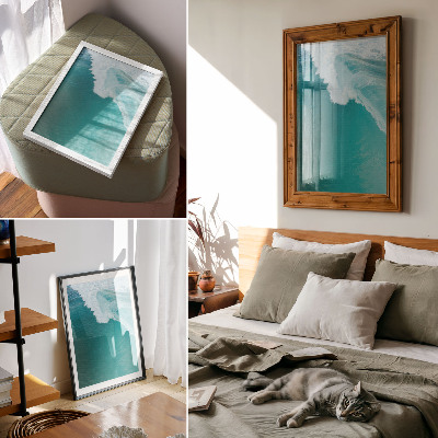 Poster Turquoise ocean waves, calm atmosphere, harmony