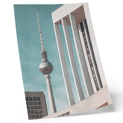 Decorative poster Minimalist tower, modern buildings, blue sky