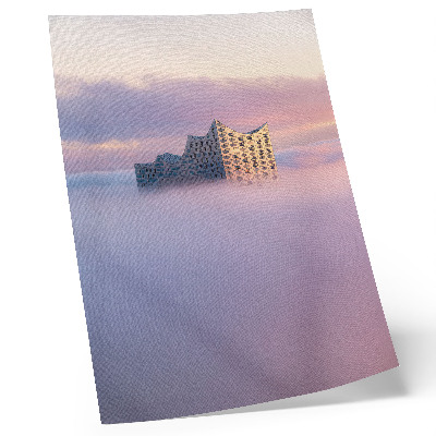 Modern architecture in fog poster 
