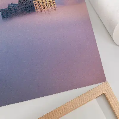 Modern architecture in fog poster 
