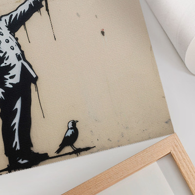 Decorative poster Black and white figure with a red heart