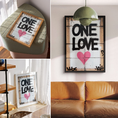 Premium wall art Graffiti text heart on concrete wall