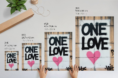 Premium wall art Graffiti text heart on concrete wall