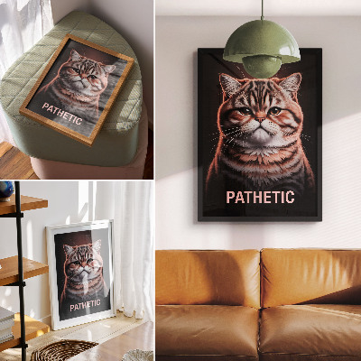 Poster Portrait of a cat with distinct fur and a deep gaze