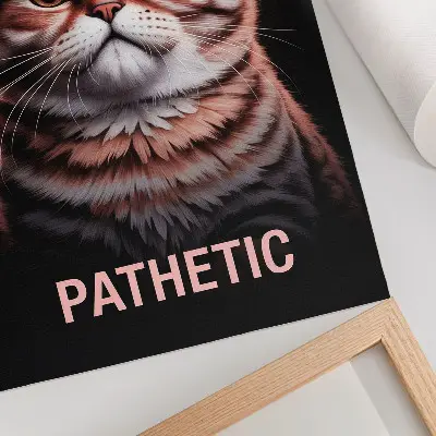 Portrait of a cat poster with distinct fur and a deep gaze