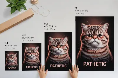 Portrait of a cat poster with distinct fur and a deep gaze