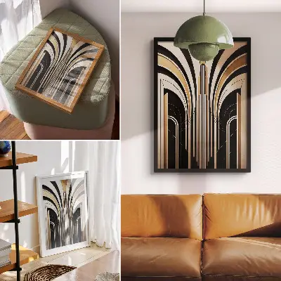 Modern Arches Art Deco Wall Art elegant contrast design