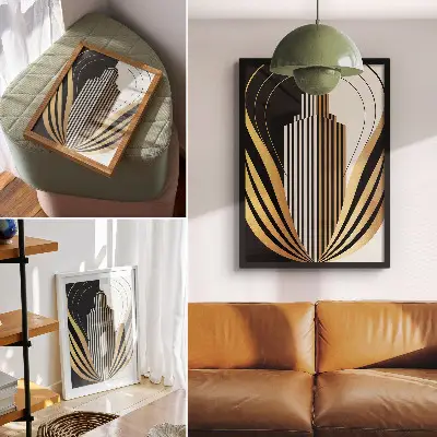 Decorative poster featuring architecture lines of elegance and modernity
