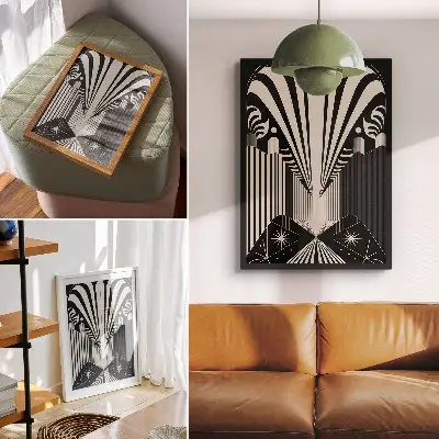 Geometric forms and modernity poster bold contrasts design