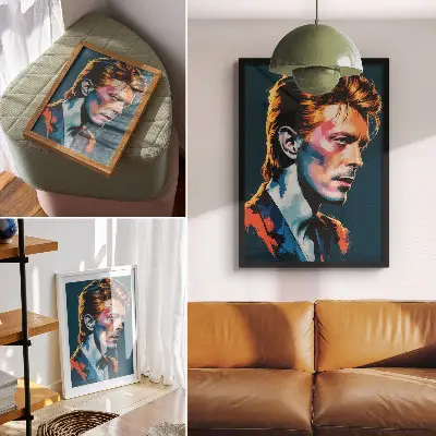 Premium wall art pop art portrait with dynamic colors