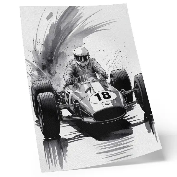 Art print automotive dynamics contrast racing design