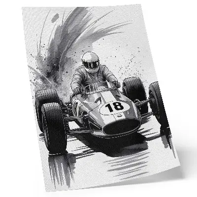 Art print automotive dynamics contrast racing design