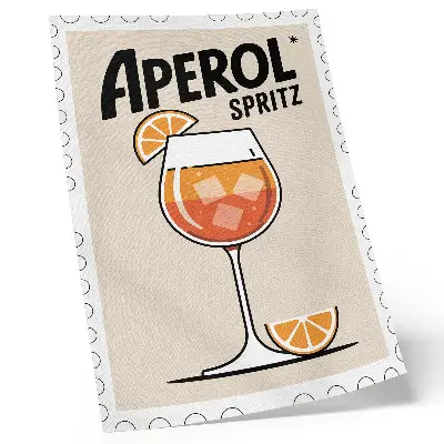 Aperol drink decorative poster with an orange background