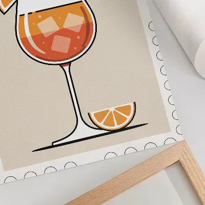 Aperol drink decorative poster with an orange background