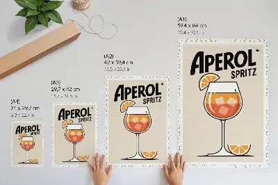 Aperol drink decorative poster with an orange background