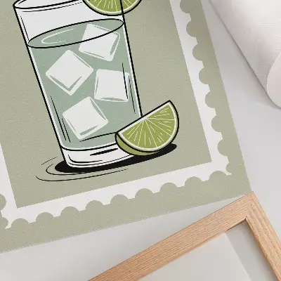 Gin Tonic poster with green and white elements