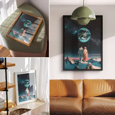 Art print Space and people with unlimited possibilities