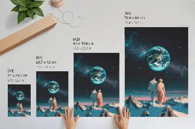 Art print Space and people with unlimited possibilities