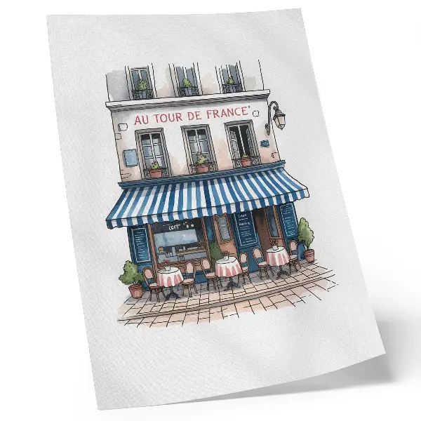 French Café Terrace Art Print a charming atmospheric scene