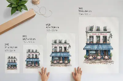 French Café Terrace Art Print a charming atmospheric scene