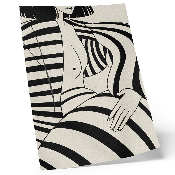 Art print Black and white geometric stripes elegance