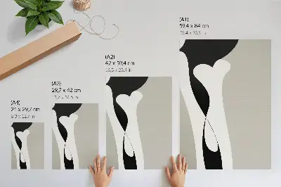 Premium wall art black and white lines with smooth contrasts