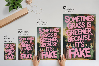 Decorative poster Pink inscription forest characters elegance humor