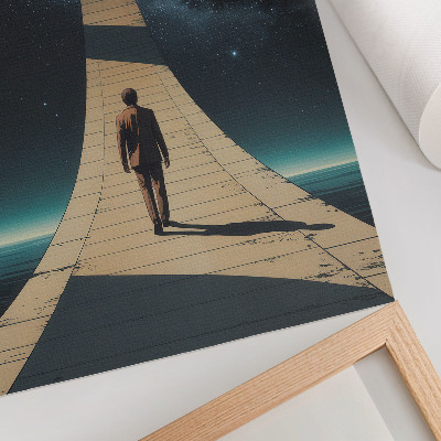 Poster Person on the road night space perspective