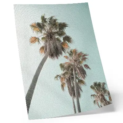 Palm trees poster delicate blue sky exotic design