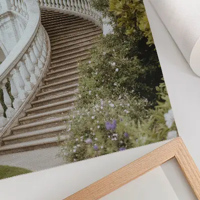 Decorative poster elegant balustrade with a classic green tranquility design