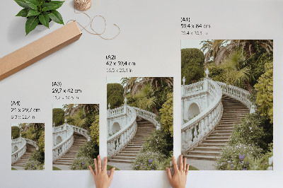 Decorative poster Elegant balustrade classic green tranquility