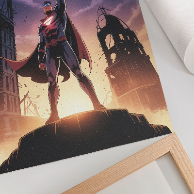Art print Night sky, dynamic figure, mysterious ruins