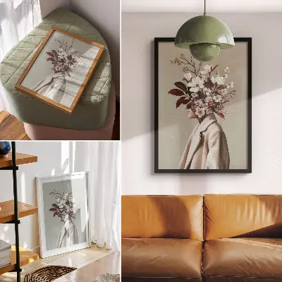 Artistic flower bouquet decorative poster face inspiration design
