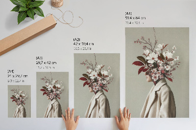 Decorative poster Bouquet of flowers face artistic inspiration